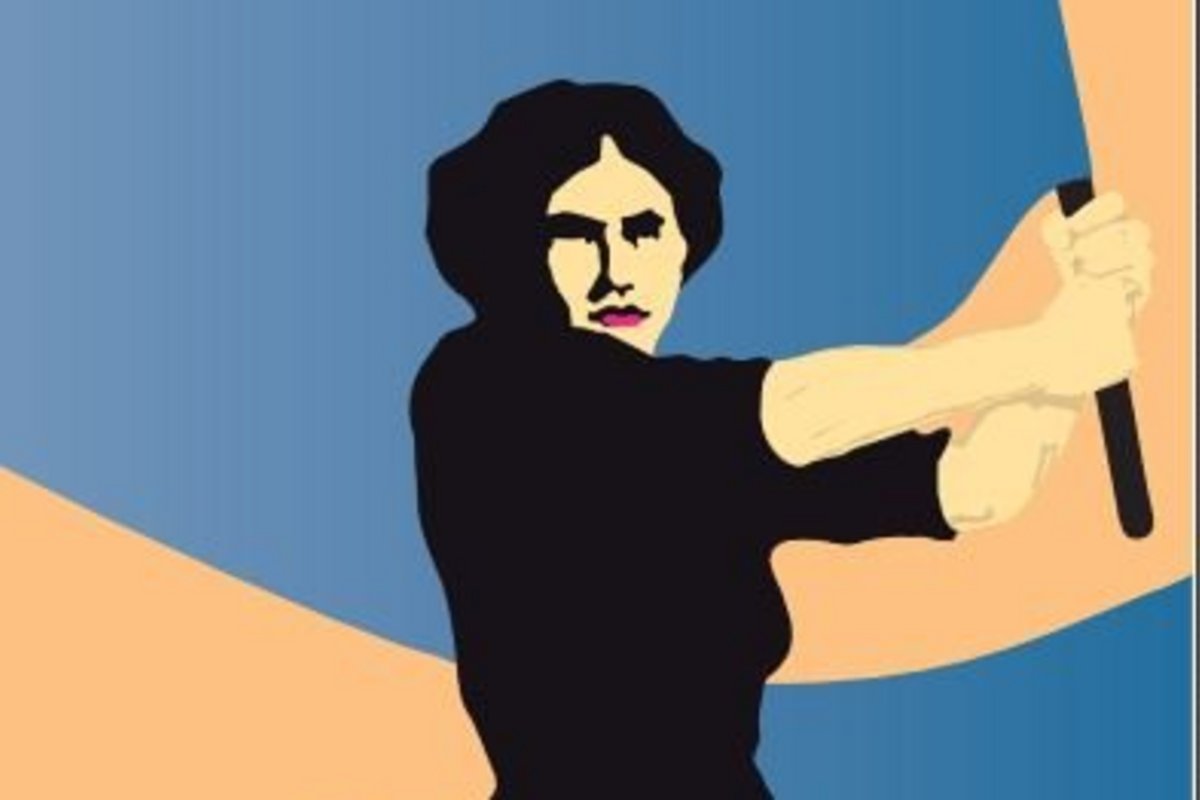 Am 08. März ist internationaler Frauentag 2025. Grafikauszug: Aktionsflyer Stadt Husum Die Zeichnung einer Frau.